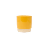 grote bloempot in de kleur geel