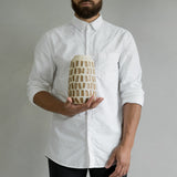 bruine beige vaas met mozaïek effect