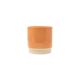 groot bloempot in de kleur koraal oranje