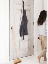 keukenschort van linnen  en katoen in de kleur grijs