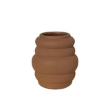 bruine vaas van aardewerk