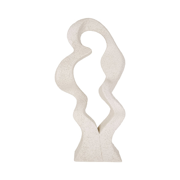 abstract wave statue in de kleur off white
