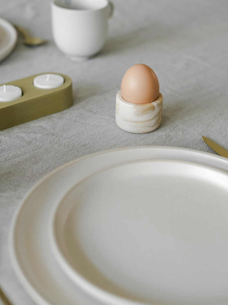 Egg cup / tea light Travertin