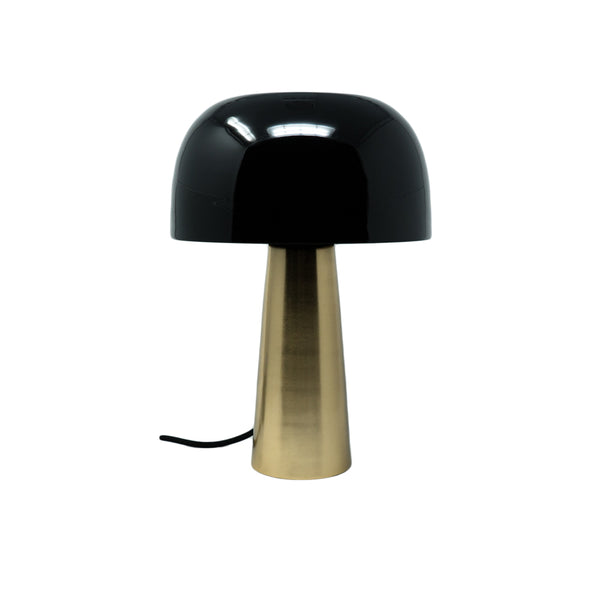 mushroom lamp met zwarte lampenkap 